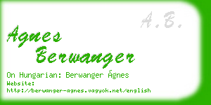 agnes berwanger business card